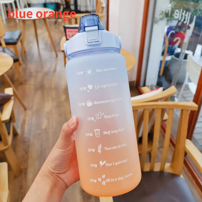 Large 2L Sports Water Bottle – Straw & Hour Markings